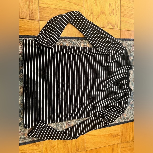 Polo Ralph Lauren Black and White Striped Long Sleeve Shirt large soft comfy - Picture 3 of 4